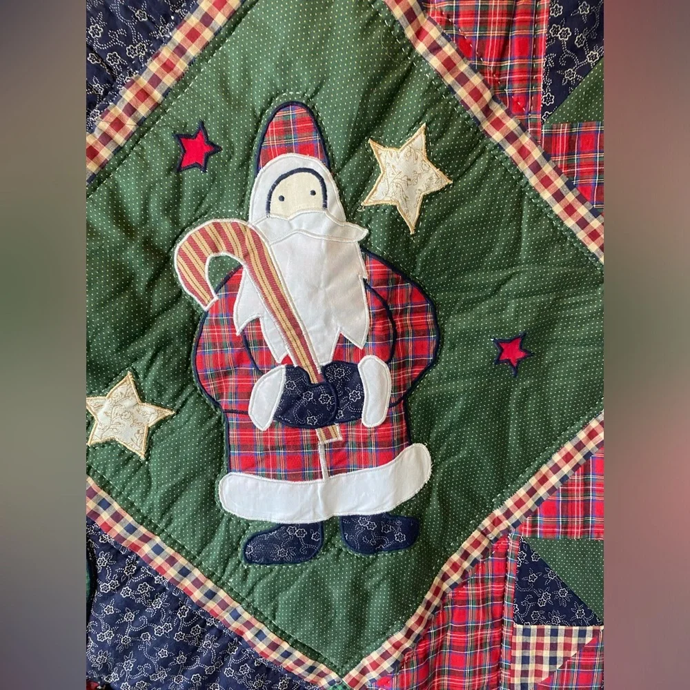 Christmas Vintage Handmade Santa Claus Quilt 60”/40” 🎄